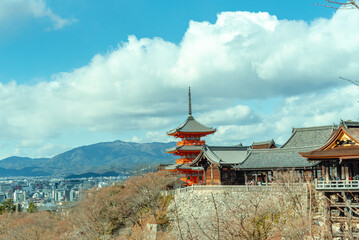 The most beautiful viewpoint of Kiyomizu-dera is a popular tourist destination in Kyoto City, Japan.