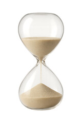 Sand hourglass isolated on transparent a background