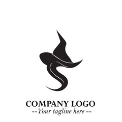 Mystical Black Witch Logo Symbol on White Background for Modern Magical Branding Design Effects