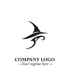 Mystical Black Witch Logo Symbol on White Background for Modern Magical Branding Design Effects