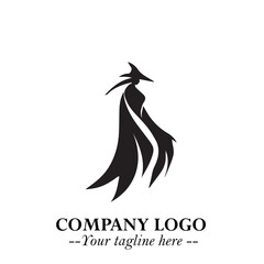 Mystical Black Witch Logo Symbol on White Background for Modern Magical Branding Design Effects