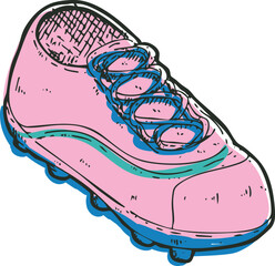 soccer shoe sports item hand drawn illustration