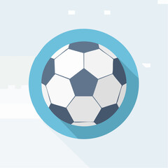 Obraz premium Flat Design Soccer Ball with Blue Circle.