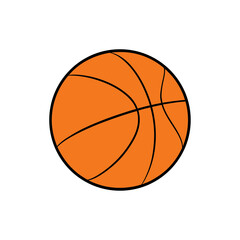 An orange basketball ball on transparent background