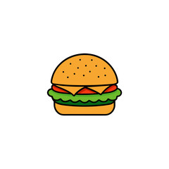 Illustration of a burger on transparent background
