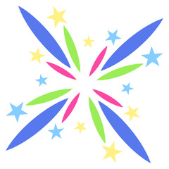 abstract colorful fireworks starburst lights 