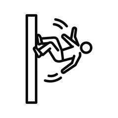 Person Falling Backwards from Wall Icon