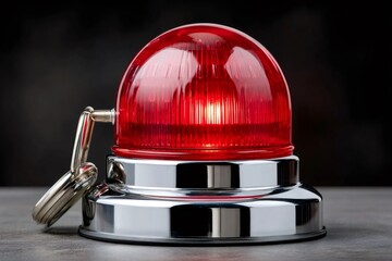 Red emergency warning light flashing an alert signal