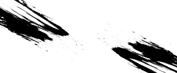 Vector black and white with grunge style, Abstract black and white brush strokes on a canvas with Black ink texture