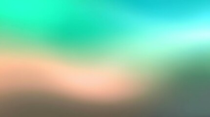 Abstract blurry background with a blend of turquoise, peach, and gray.