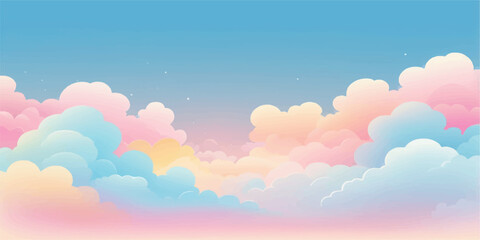 Fototapeta premium Beautiful pink clouds in the summer sky at sunset, catching the sunlight in the atmosphere