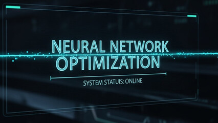 Fototapeta premium A neural network optimization interface with system status online displayed in a futuristic style