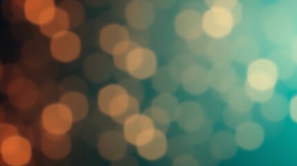 Obraz premium Abstract bokeh lights background with orange and teal hues.