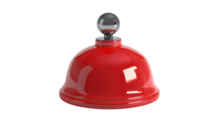 Red service bell isolated on white background