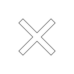 Obraz premium Bold x mark outline icon. Black cross symbol isolated on white background.