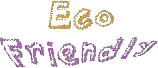 Textured Eco Friendly Word Art on Black Background – Creative 