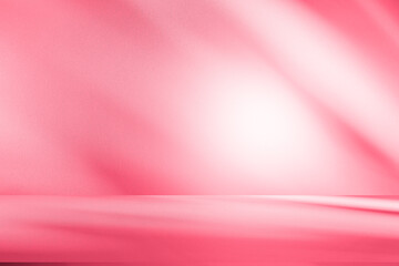 Wall interior background, studio and backdrops show products.with shadow from window color pink background for text insertion and presentation interior decoration	
