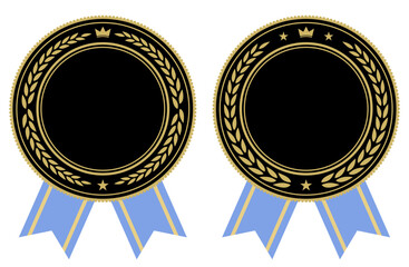 高級感のあるリボン付きランキングメダル 黒色