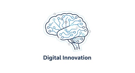 Abstract Brain Icon Illustrating Digital Intelligence, Technological Innovation, and Future Thinking