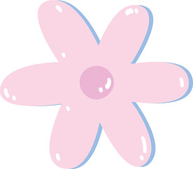 cute cartoon pink flower icon 