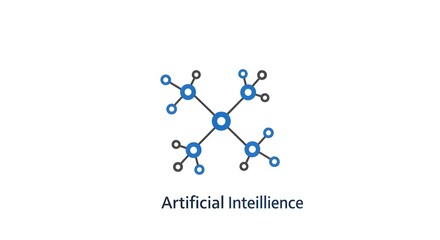 Abstract digital network icon representing artificial intelligence and machine learning technology
