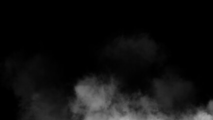 Abstract smoke misty fog on isolated black background. Texture overlays. Design element.