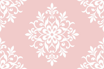 White floral pattern on a light pink background image