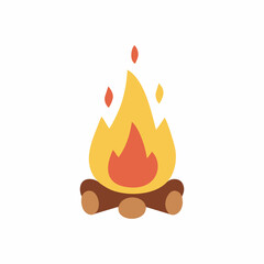 bonfire vector illustration with white background