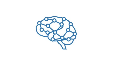 Brain network icon A detailed illustration depicting neural connections and cognitive processes