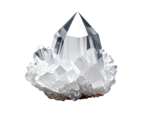 Pointed quartz crystal cluster, translucent, angular forms