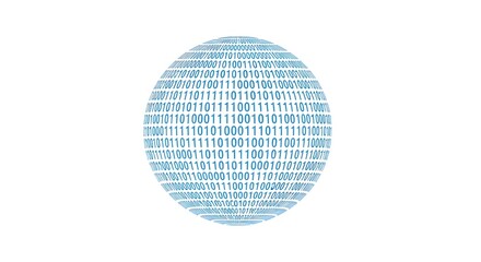 Digital Globe Representing Data and Technology in a Spherical World of Binary Code