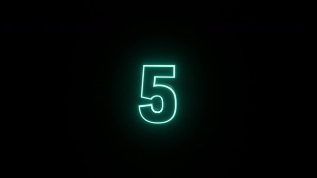 Cyberpunk Glitch Countdown: Neon Blue 10 Second Timer