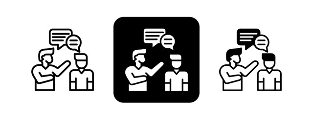 Communication  Solid color and black line drawing vector illustration set