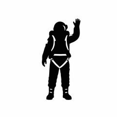 silhouette of a parachutist vector on a white background