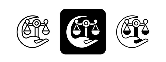 Ethical  Solid color and black line drawing vector illustration set