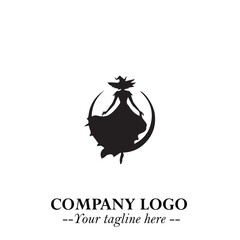 Mystical Black Witch Logo Symbol on White Background for Modern Magical Branding Design Effects