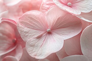 A close-up of a pink hydrangea flower, with its delicate petals and vibrant color.