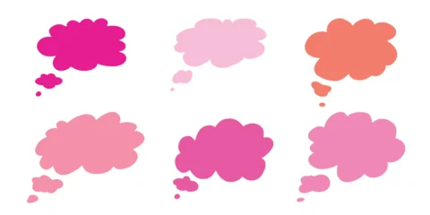 Fotobehang Naadloze wolken Set of hand drawn speech bubble Blank empty message box Textbox frame for banners, price tags, stickers, design  © Daria Shane