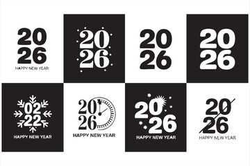 2026 New Year Logos for Holiday Branding, Seasonal Marketing, and Digital Greetings