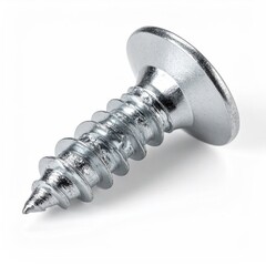 Close-up of a metal screw with a flat head