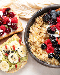 Healthy vegan breakfast. Diet concept.