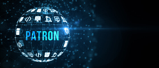 Patron and leader concept. Business, Technology, Internet and network concept. 3d illustration