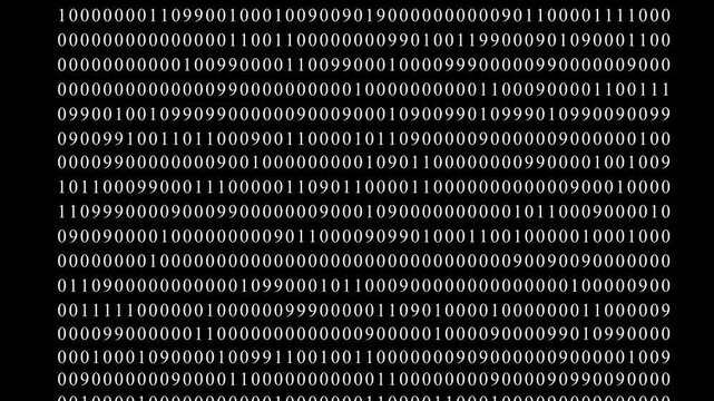 Abstract binary code background. Futuristic cyberspace. Concept of mining crypto currency and bitcoin. Web developer. Digital computer code. Programming. Coding.