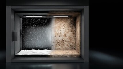 Contrasting textures in a modern display of salt and earth for artistic and educational purposes