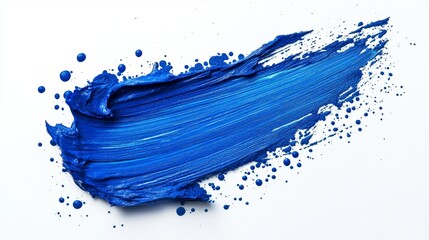 Handcrafted bold blue paint stroke with irregular textured edges, grainy surface with scattered small dots, deliberately distressed artistic element, retro graphic design component with authentic feel