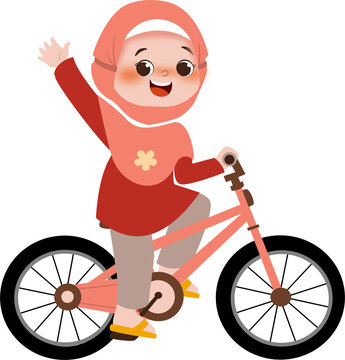 Kid muslim with bike