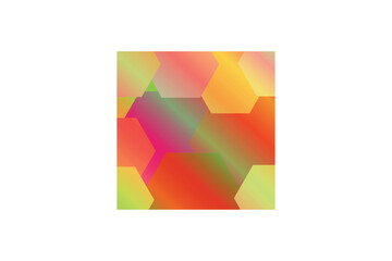 The image features a series of colorful hexagons arranged on a white soft light background. The gradient colors create an eye-catching graphic design that embodies artistic flair and colorfulness. 