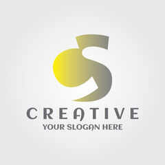 Creative CS letter abstract logo. Initial c s unique logotype image vector for web design