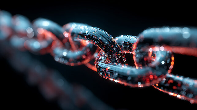 blockchain technology concept featuring digital chain secure transactions encryption and data security for decentralized finance crypto currency virtual network and modern computing