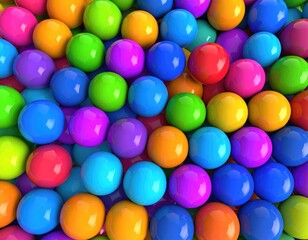 Spheres A colorful collection of clustered, shiny orbs